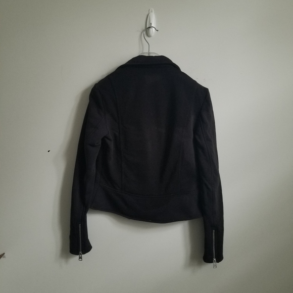 All Saints jacket kit biker sweat black sz 0 - Picture 5 of 6